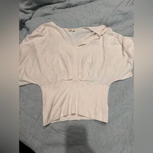 Moth Cream Women's Blouse short sleeve sweater boho flowy